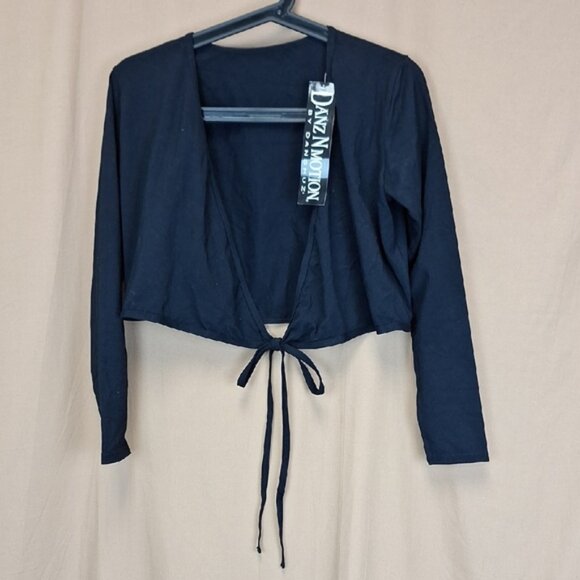 DanZ N Motion By Danshuz Tie Front Long Sleeve Shrug Adult Size M/L NWT - Picture 1 of 4